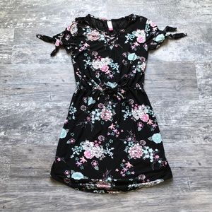 No Boundaries Black Floral Dress